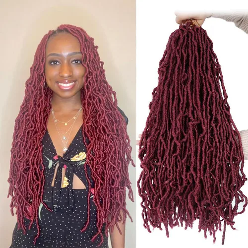 Miniatura 14 de Youngther Cabello sintético de ganchillo de 24 pulgadas, 6 unidades, 84 soportes, extensibles, cabello de ganchillo suave de diosa, cabello 1b