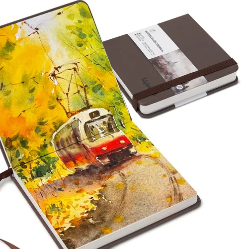 Miniatura 9 de Cuaderno de acuarela cuadrado Lightwish, 100% algodón, papel de acuarela prensado en frío pequeño 12 x 12 cm, 20 hojas (140 lb/300 g/m²), sin ácidos