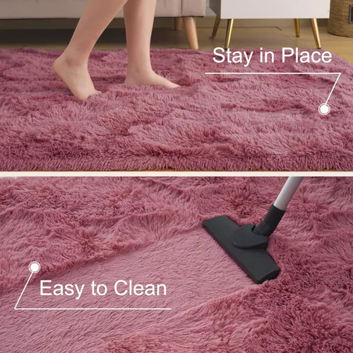 Miniatura 5 de Alfombras ultrasuaves y esponjosas para dormitorio, de 3 x 5 pies, alfombras de área de pelo largo para sala de estar, alfombra peluda grande