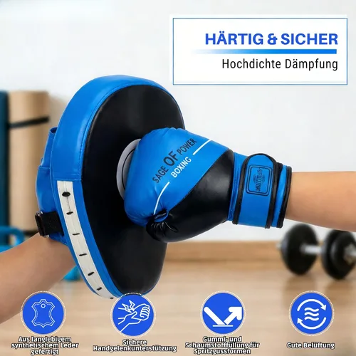 Miniatura 6 de Juego de guantes de boxeo y guantes de boxeo 3 en 1 para niños, guantes de boxeo, almohadillas de enfoque con envolturas de mano para niños,