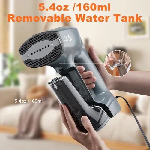 Miniatura 6 de GHORA Vaporizador al vacío para ropa, 3500 Pa, vaporizador de mano de succión fuerte, vaporizador portátil de viaje y plancha de doble modo