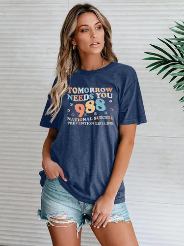 Miniatura 3 de FASHGL Mental Health Matters - Camiseta para mujer 988 para prevención del suicidio, camiseta divertida para terapeuta y psicólogo
