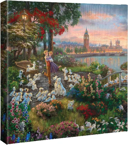 Miniatura 7 de Thomas Kinkade Studios Disney 101 Dalmatians - Lienzo envuelto en galería de 8 x 10 pulgadas