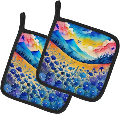 Miniatura 19 de Caroline's Treasures Juego de soportes para ollas de cocina coloridos de Asters, resistentes al calor, almohadillas calientes para cocinar, hornear