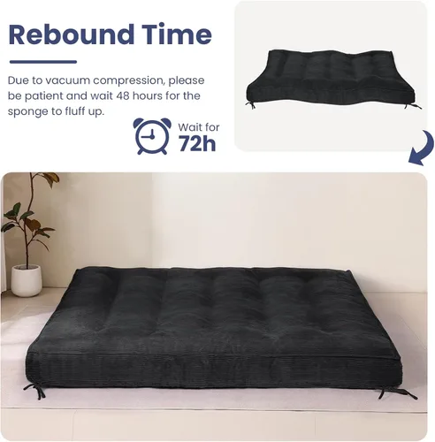 Miniatura 7 de JUIKURY Colchón de futón de 8 pulgadas Tamaño completo, futones gruesos para sofá cama, sofá cama para dormir, colchón de piso para adultos, colchón
