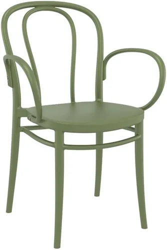 Miniatura 9 de Compamia Victor XL Silla de resina para exteriores, color negro (juego de 2)
