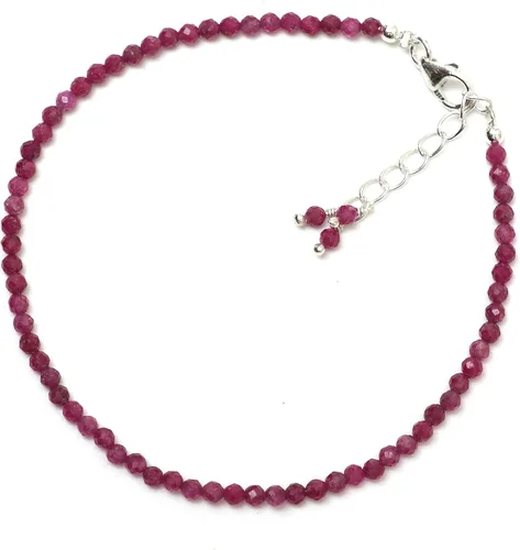 Miniatura 11 de Pulsera ajustable de plata esterlina 925 con cuentas completas para mujer, cuentas de piedras preciosas naturales, pulsera delicada, regalo