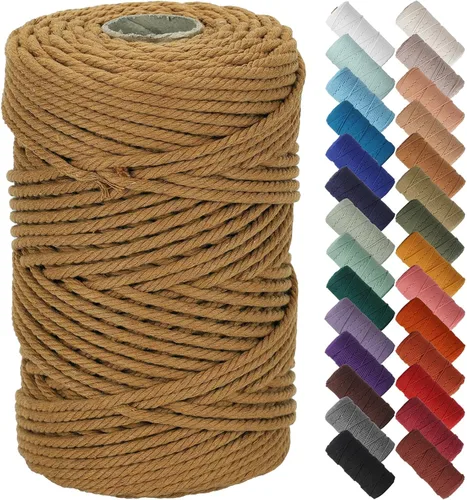 Miniatura 41 de NOANTA - Cuerda de macramé color beige natural, 1/8 pulgadas (3 mm) x 109 yardas (100 metros), cuerda de algodón colorido para colgar en la pared