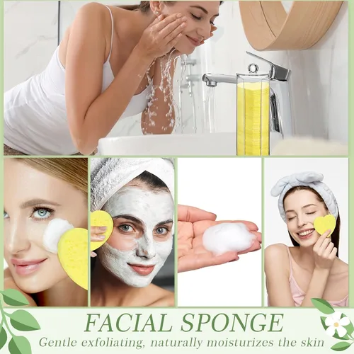 Miniatura 3 de Sieral 120 esponjas faciales comprimidas para mujeres con contenedor, almohadillas desechables para lavar la cara, exfoliante, esteticista, Lemon