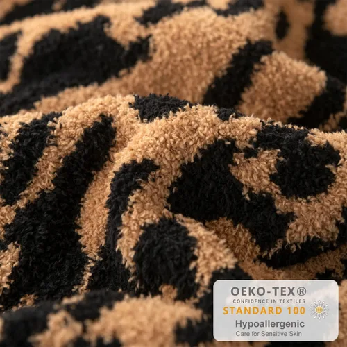 Miniatura 6 de MH MYLUNE HOME Manta Throw Ultra Suave de Leopardo (50x60 pulgadas) Mantas de Microfibra Suaves Cálidas Reversibles Manta de Guepardo