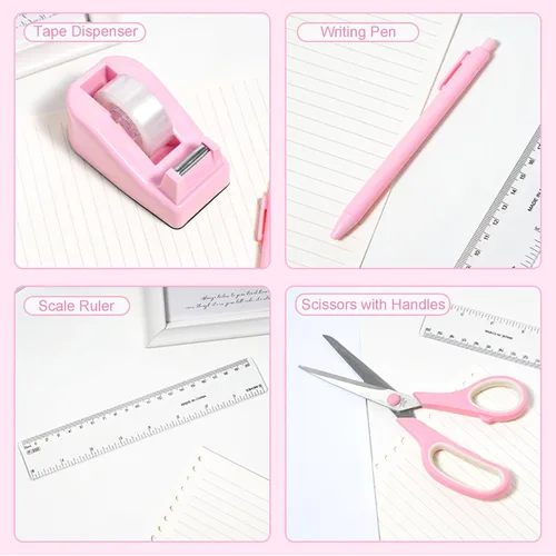 Miniatura 7 de COMFYROOM Accesorios de escritorio rosa con soporte para bolígrafos, organizadores de escritorio y accesorios de oficina rosa para mujeres