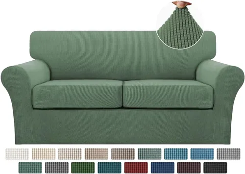 Miniatura 49 de Turquoize 2 fundas para sillas de sala de estar, funda de sofá con fundas de cojín individuales, funda de muebles para sillas (silla, beige biscotti)