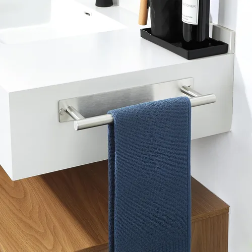 Miniatura 8 de Alise Toallero adhesivo de níquel cepillado, toalleros para baño montado en la pared, toallero de baño de acero inoxidable SUS304, toallero