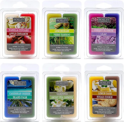 Miniatura 8 de Hosley Cubitos de cera perfumada de pan de nuez de plátano, juego de 6 a 2.5 onzas cada uno, vertidos a mano con aceites esenciales, compra al por