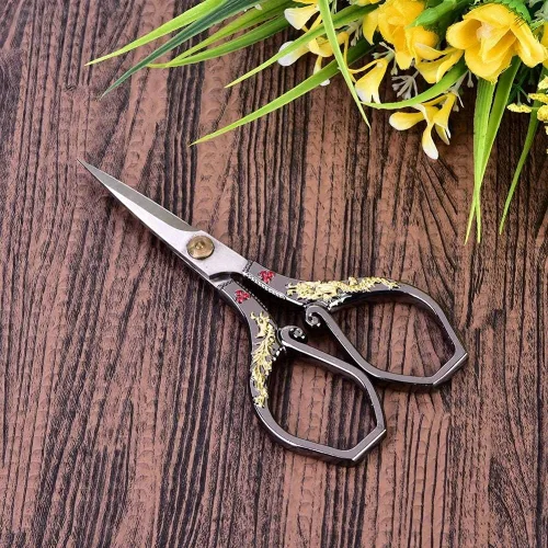 Miniatura 3 de Tijeras de bonsái Tijeras vintage de dragón chapado en oro y diseño de relieve Tijeras de costura de acero inoxidable Tijeras de costura DIY