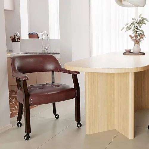 Miniatura 21 de Silla de comedor con ruedas, sillas de capitán con rodillos, juegos de dinette, sillas de póquer con ruedas, mesa de cocina, sillas rodantes, silla