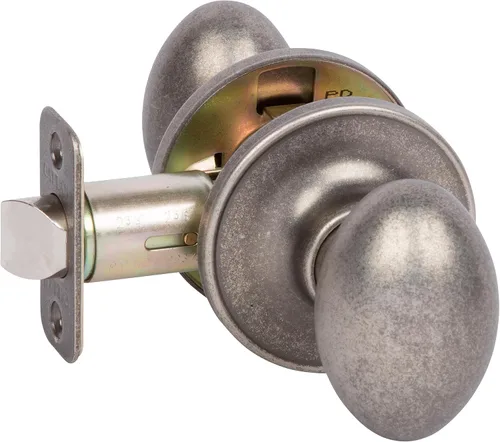 Delaney Callan Hardware Carlyle - Pomo para puerta de paso, se adapta a puertas de 1-3/8 a 1-3/4 pulgadas. Grueso, plateado antiguo, reversible para