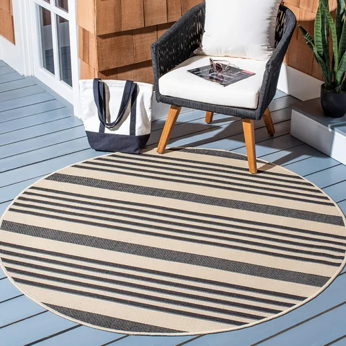 Miniatura 53 de SAFAVIEH Courtyard Collection - Alfombra decorativa, 2.3 x 5 pies, beige y verde oscuro, para interior/exterior, resistente a la intemperie