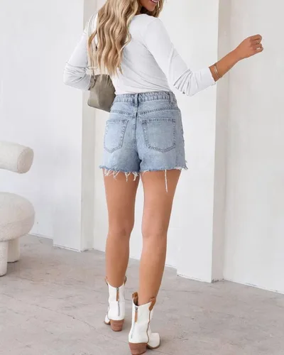 Miniatura 8 de VICHYIE Camisas de verano para mujer, cuello redondo, manga corta, acanaladas, ajustadas, casuales, básicas