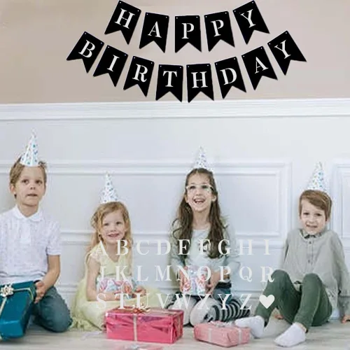 Miniatura 5 de Kit de pancarta negra personalizada, divertido personalizar tu fiesta, pancarta de texto/frase personalizada, juego de banderines de papel incluye