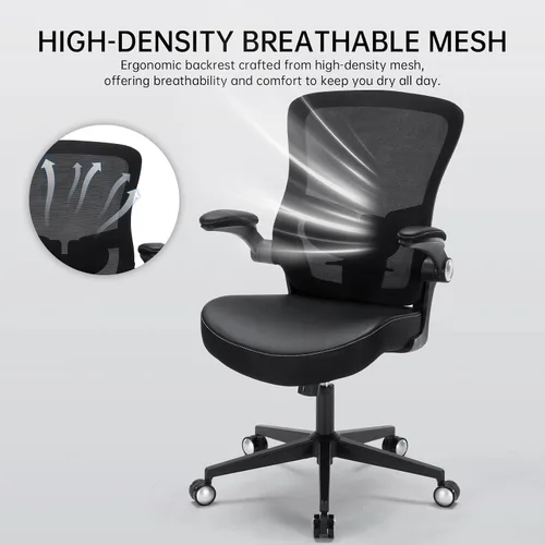 Miniatura 7 de Silla de oficina, 400 libras, ergonómica y resistente, con soporte lumbar ajustable, silla de computadora de malla transpirable con reposabrazos