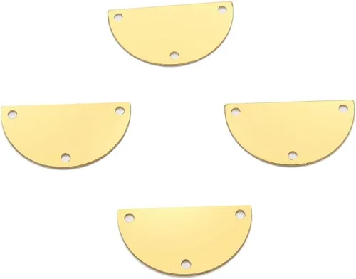 Miniatura 9 de Adabele - 50 piezas de latón crudo de 0.827 in, semicírculo semicírculo, eslabones de 2 agujeros, sin chapar/sin revestimiento para manualidades
