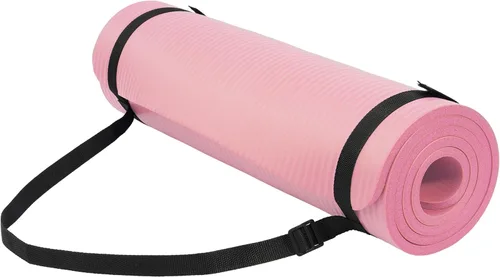 Miniatura 12 de Fitvids Tapete de yoga de 1/2 pulgada, extra grueso, de alta densidad, antidesgarros, con correa de transporte, adecuado para varios ejercicios