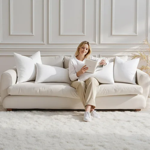 Miniatura 6 de MIULEE - Relleno de almohada de 12x16 pulgadas con plumas y plumón, almohada esponjosa y cómoda con tela de algodón para cama, sofá y sillón