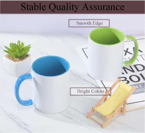 Miniatura 7 de ABBSH Tazas de cerámica para sublimación, 11 onzas, paquete de 12 unidades, varios colores, aptas para microondas, aptas para lavavajillas