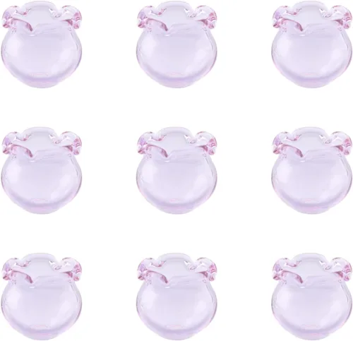 Miniatura 27 de FASHEWELRY 10 piezas Tapas de Flores de Vidrio Hechas a Mano Cuentas Florales de Cristal Transparentes en Forma de Trompeta Espaciadores de Flores a