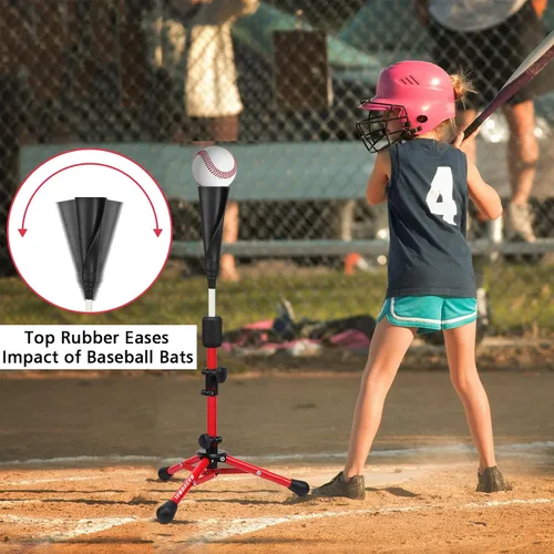 Miniatura 5 de BaseGoal - Tee de béisbol para niños, tee de bateo, tee de sóftbol, tee de bateo para jóvenes, tee de teeball, tee de viaje, altura fácilmente