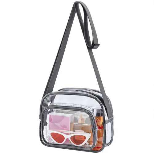 Miniatura 4 de Bolso bandolera transparente aprobado por el estadio adecuado para el trabajo viajes entrenamiento conciertos o deportes