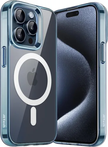 Miniatura 21 de JETech Funda magnética para iPhone 15 de 6.1 pulgadas, compatible con MagSafe, carga inalámbrica, a prueba de golpes, con parte trasera transparente