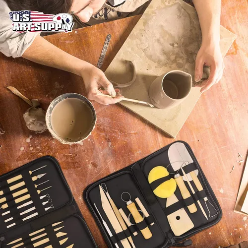 Miniatura 6 de U.S. Art Supply Juegos de herramientas de cerámica y arcilla (26 piezas) – los juegos de 12 y 14 piezas incluyen herramientas de cerámica, estuche