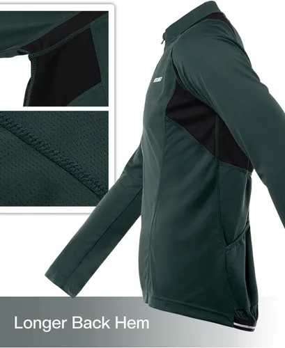 Miniatura 21 de ARSUXEO Camisetas de ciclismo de media cremallera para hombre Camisas de ciclismo de montaña de manga larga 6031