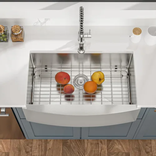 Miniatura 3 de Mocoloo Fregadero de granja de 30 pulgadas de acero inoxidable - Fregadero de cocina de granja de 30x21 pulgadas con delantal frontal, de un solo