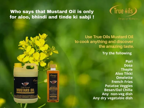 Miniatura 2 de True Oils Aceite de mostaza prensado en frío para el crecimiento del cabello y masaje corporal Aceite de semilla de mostaza negra 100% puro