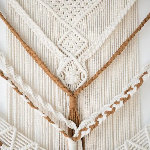 Miniatura 6 de Jakalin Decoración grande de macramé para colgar en la pared, paneles bohemios, hechos a mano, arte de pared para sala de estar, dormitorio