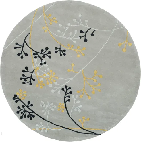 Miniatura 2 de SAFAVIEH Soho Collection - Alfombra redonda de 6 pies, color gris, lana hecha a mano, ideal para zonas de alto tráfico en sala de estar, dormitorio