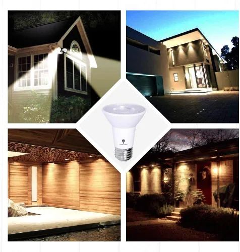 Miniatura 6 de Paquete de bombillas LED PAR20 para inundación de luz del anochecer al amanecer para exteriores, sensor de fotocélula, 8 W, equivalente a 65 W, 700