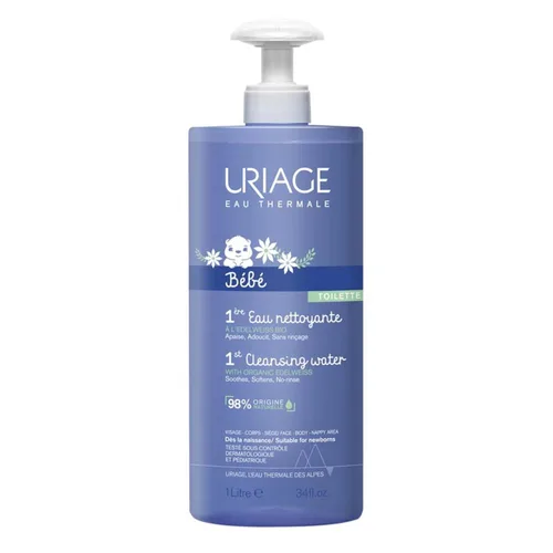 Miniatura 7 de Uriage Baby 1st cleansing water with Organic Edelweiss, Softens baby's delicate skin, Ultra-convenient pump, Soap Free, Face & body, Physiological pH