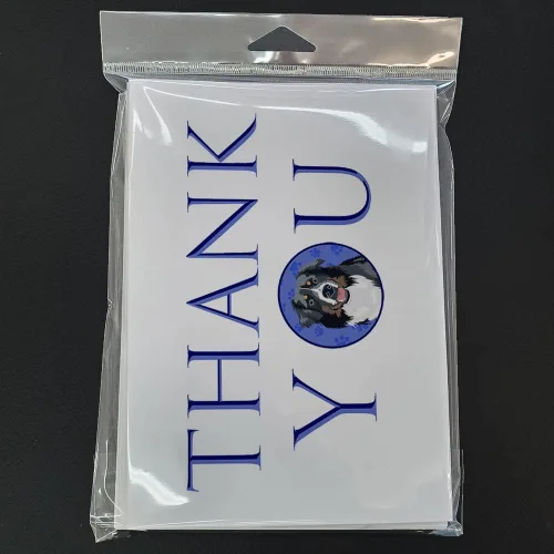 Miniatura 3 de Caroline's Treasures CK8919GCA7P - Tarjetas de felicitación y sobres de agradecimiento tricolor #1, diseño de pastor australiano, color negro, Blanco