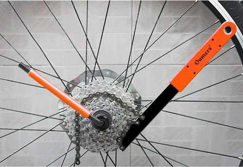Miniatura 6 de Oumers Herramienta de extracción de casete de bicicleta con látigo de cadena y llave auxiliar, herramientas de extracción de piñones de bicicleta