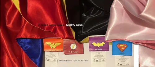 Miniatura 7 de Rubie's Juego de capas de superhéroes con licencia oficial de DC Comics, surtido de 4 capas, 2 máscaras y 2 diademas, talla única
