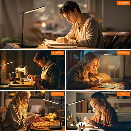 Miniatura 7 de Lámpara de escritorio LED shinelife para oficina en casa, lámpara de escritorio brillante con puerto de carga USB, lámparas de escritorio ajustables