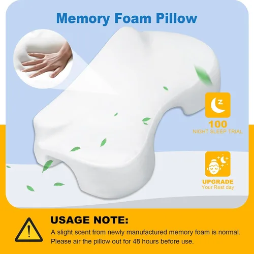 Miniatura 3 de Almohada para dormir de lado con orificios para los brazos, almohada de espuma viscoelástica para alivio del dolor cervical de cuello, hombros