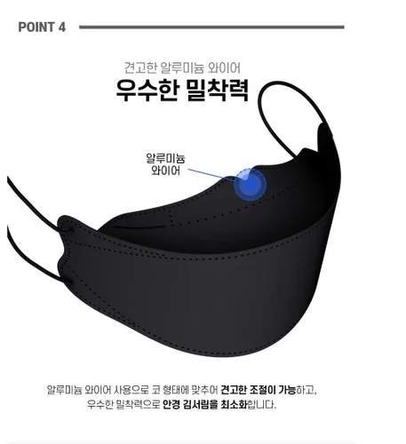 Miniatura 4 de [Paquete de 30] Mascarillas Kf94 negras [empaquetadas individualmente], unisex, máscara de 4 capas, estilo triple plegable para adultos y mayores