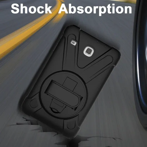 Miniatura 6 de Funda para Samsung Galaxy Tab E 8.0, resistente híbrida, a prueba de golpes, con función atril y correa de mano para Samsung Galaxy Tab E 32GB