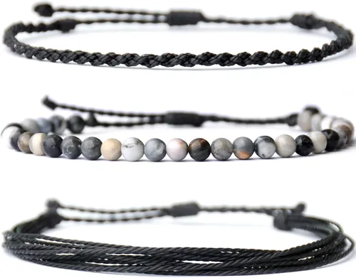 Miniatura 42 de Pulsera curativa hecha a mano con cuentas de piedra natural, regalo para hombres, pulsera de cuerda ajustable