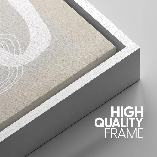 Miniatura 231 de SIGNWIN Lienzo enmarcado para pared, arte con pinceladas de flujo neutro en tonos beige abstractos, ilustraciones, arte moderno, decorativo